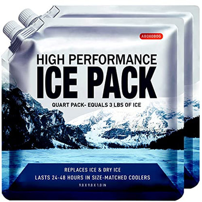 Reusable Ice Packs for Coolers Long Lasting Gel Freezer Packs for Cooler Bag Cooler Backpack Lunch Box, Keeps Food Cold Fresh (9.8"x9.8"x2P) - size: Medium-2pk