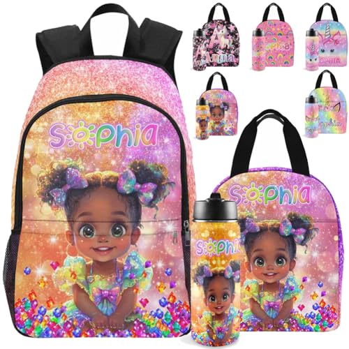 Personalized Backpacks For Girls Custom Backpack For Kids Customized Name Backpacks Back to School Custom Bookbag Set Gifts For Daughter, Granddaughter, Niece - color: A05