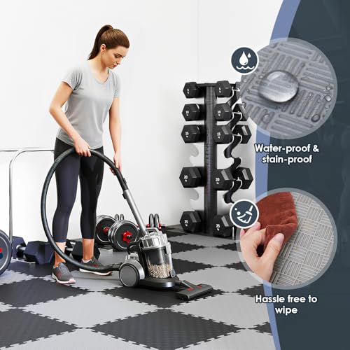 Reversible Dual‑Color EVA Foam Gym Mats, 16 Tiles (20"x20"), Two‑Tone Double‑Layer Interlocking Puzzle Floor Tiles for Home Gym, Workout Room & Garage