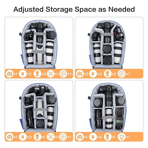 MOSISO Camera Backpack, DSLR/SLR/Mirrorless Photography Camera Bag 15-16 inch Waterproof Hardshell Case with Tripod Holder&Laptop Compartment Compatible with Canon/Nikon/Sony, Slate Blue - color: Slate Blue