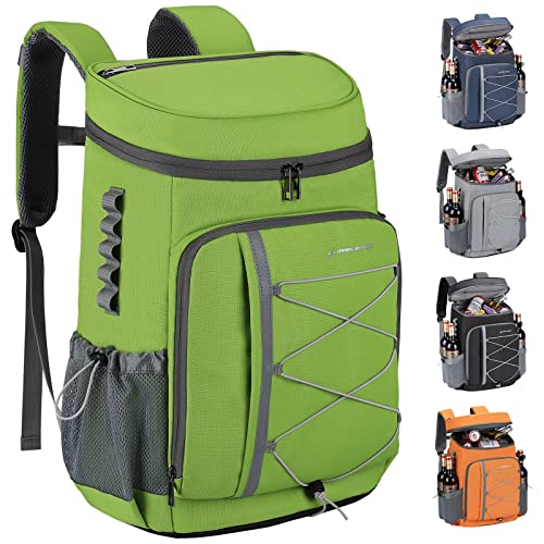 Maelstrom Cooler Backpack - 35/50 Can Insulated Soft Cooler Lunch Bag for Camping, Beach, Hiking & Shopping - color: Green, size: 35 Can