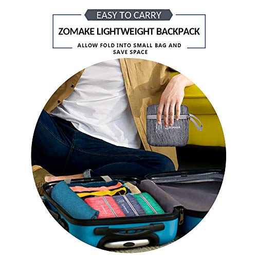 ZOMAKE 25L Ultra Lightweight Packable Backpack, Foldable Hiking Backpacks Water Resistant Small Folding Daypack for Travel(Black) - color: Black