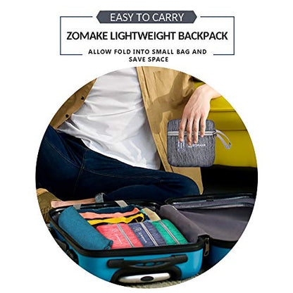 ZOMAKE 25L Ultra Lightweight Packable Backpack, Foldable Hiking Backpacks Water Resistant Small Folding Daypack for Travel(Black) - color: Black
