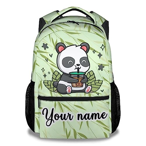 Personalized Panda Backpack for Girls Boys, 16 Inch Panda Theme Bookbag with Adjustable Straps, Durable, Lightweight, School Bag with Large Capacity - color: Panda1-1