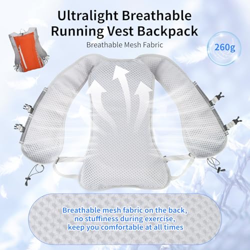 Hydration Running Vest for Women Men,Lightweight Breathable Reflective Hydration Pack with 500ml Water Bottle,Hydration Vest Pack Backpack for Hiking,Camping,Trail Running,Cycling,Race,Marathon - color: 673RV-Sun Orange
