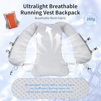 Hydration Running Vest for Women Men,Lightweight Breathable Reflective Hydration Pack with 500ml Water Bottle,Hydration Vest Pack Backpack for Hiking,Camping,Trail Running,Cycling,Race,Marathon - color: 673RV-Sun Orange