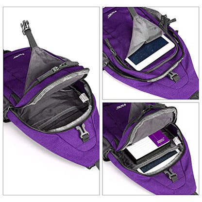 G4Free Sling Bag for Men and Women, RFID Blocking Crossbody Bag, Lightweight Sling Backpack for Travel, Hiking, Walking and Daily Use - color: Purple/Gray