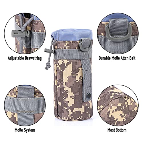 3 Pack Molle Pouch Combo Water Bottle Pouch Holder Tactical Molle Pouches Compact Utility Waist Bag Pack - color: Combo D:ACU