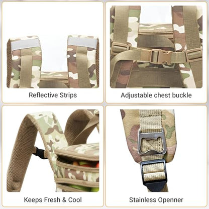 Fathers Day Gift-Tactical Backpack Cooler,Large Cooler Backpack Lunch Box for Men Adults Work with Handle,Insulated Soft Thermal Bag - color: Camo-army Green