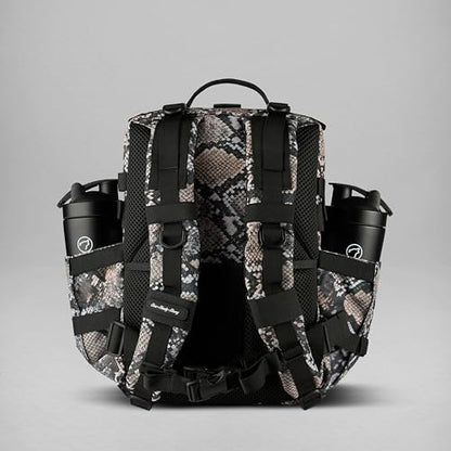 WOLFpak 35L Athletic Gym Backpack (Python) - Durable 1000D Waterproof Oxford Material with MOLLE Webbing, Laptop Pocket & Dual Cup Holders, Durable Fitness/Travel/Military Daypack - color: Python