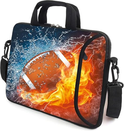 AMARY 17" Laptop Shoulder Bag Carrying Case Adjustable shoulder straps, comfortable handle, front pocket for storing mouse (Football) - color: Football