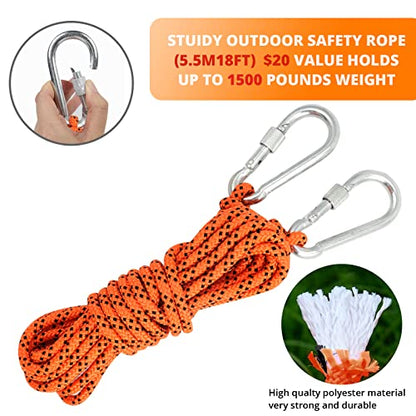 TT TRSMIMA Spring Pole Rope Toys: Rope Pull & Tug of War with a Big Spring Pole Kit & 2 Strong 16ft Toys - Muscle Builder Interactive Toy for Pitbull Medium to Large Dog - color: Orange