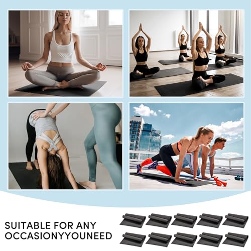 10 Pack Yoga Mats Bulk, 68'' x 24'' x 4mm Thick Black Yoga Mats for Kids and Adults, Anti-Slip Tear-Resistant Exercise Mat for Fitness Stretching Home Workout Gym and Studio