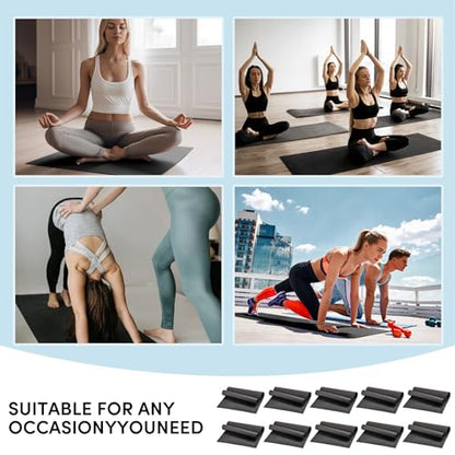 10 Pack Yoga Mats Bulk, 68'' x 24'' x 4mm Thick Black Yoga Mats for Kids and Adults, Anti-Slip Tear-Resistant Exercise Mat for Fitness Stretching Home Workout Gym and Studio