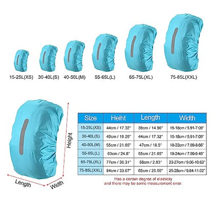 PATIKIL Waterproof Backpack Rain Cover, Non-Slip Backpack Cover with Vertical Reflective Strap Stay Dry for Hiking, Camping, Hunting - color: Light Blue, size: X-Large