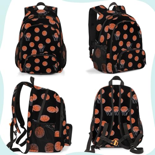 Basketball Laptop Backpack for Women Men, Black Work Travel Computer Backpacks, 18.3 Inch Large Computer Nurse Teacher Bags Casual Daypack - color: Multicolor 12