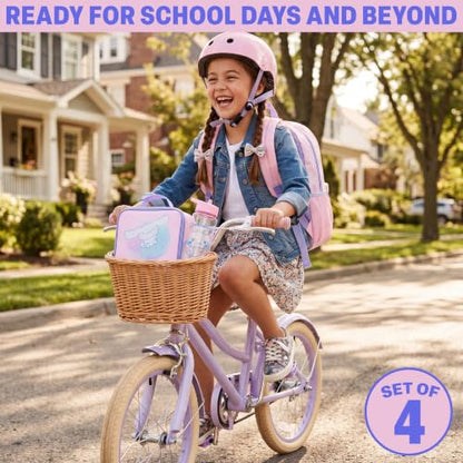 Get Trend Cinnamoroll Girls Backpack, Lunch Bag, Pencil Case, Water Bottle | Sanrio 4 Pc Set, 18in Bookbag, Insulated Lunch Bag, Pencil Pouch & 16.9 fl oz BPA-Free Water Bottle, School, Gifts for Girls - color: Multi Cinnamoroll