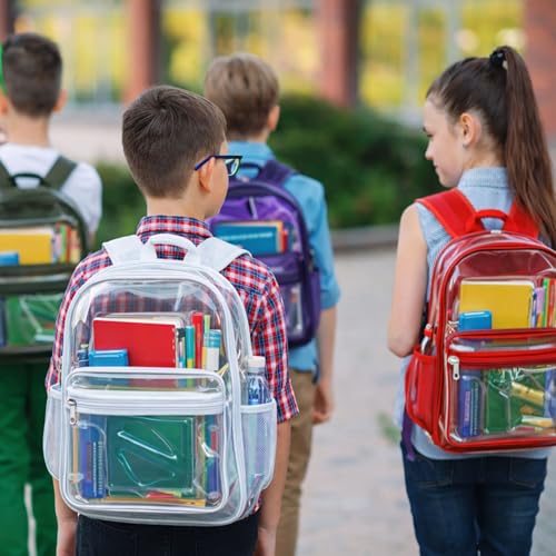 24-Pack 17'' Clear Black Bulk Backpacks for School – Transparent PVC Bookbags, Heavy Duty Clear Large Bags with Reinforced Straps, Back Pack for Elementary, Middle & High School - color: 17'' 24 Pack Clear Black