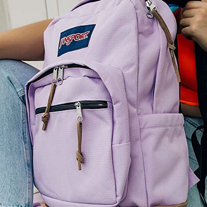 JanSport Right Pack Backpack - Durable Daypack with Padded 15" Laptop Sleeve, Spacious Main Compartment & Integrated Water Bottle Pocket - Pastel Lilac - color: Pastel Lilac