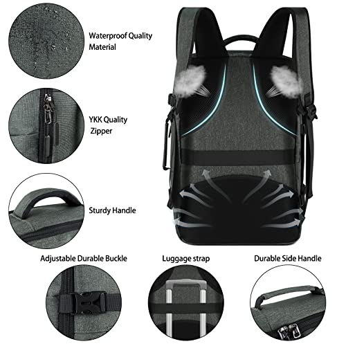 Lubardy Travel Backpack for Men Women 17 Inch Flight Approved Carry on Backpack Waterproof Large 40L Luggage Daypack Business College Weekender Overnight Laptop Backpack with 3 Packing Cubes, Grey - color: Grey(backpack With 3 Packing Cubes)