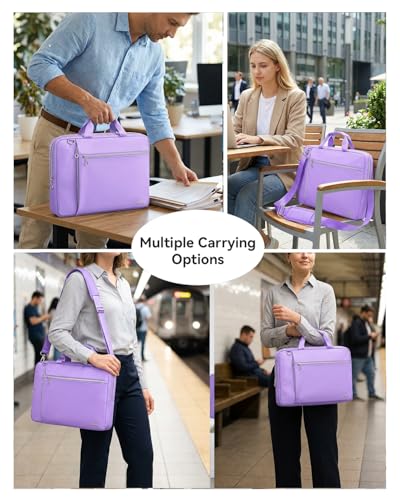 Laptop Case Bag Women Men Computer Sleeve Compatible with MacBook/Dell/HP/Acer/ASUS/LG, Waterproof Shoulder Carrying Briefcase, Purple, 17-17.3 Inch - color: Purple, size: 17.3 inch