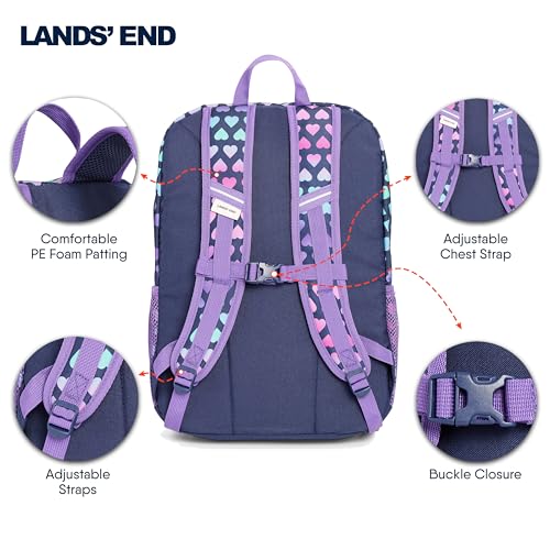 Lands' End Unisex Kids Medium ClassMate Lightweight Durable Elementary School Backpack, Rose Violet - color: Rose Violet