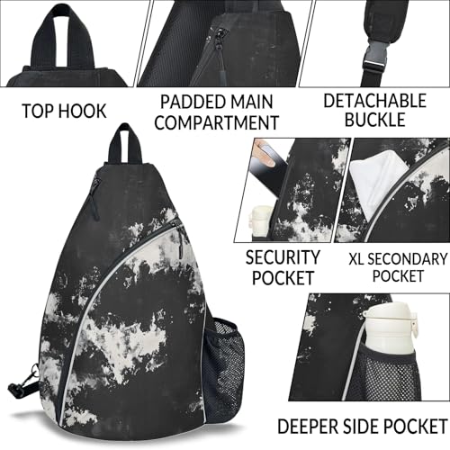 Pickleball Bag for Women Men Adjustable Crossbody Sling Backpack Hold Pickleball Paddle Water Bottle - color: Multicolor 4