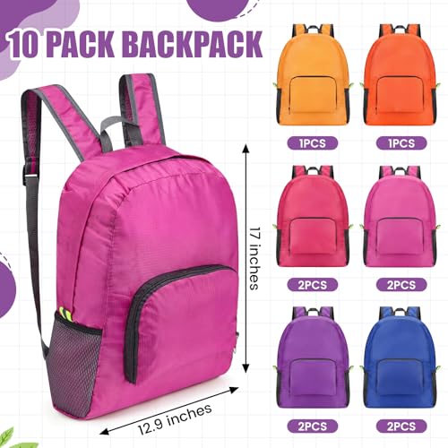 Jexine 10 Pcs Backpacks in Bulk 16.5 Inches Back Pack Basic Backpack for Adult Lightweight Outdoor Travel Book Bags(Urban Gem) - color: Urban Gem
