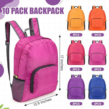 Jexine 10 Pcs Backpacks in Bulk 16.5 Inches Back Pack Basic Backpack for Adult Lightweight Outdoor Travel Book Bags(Urban Gem) - color: Urban Gem