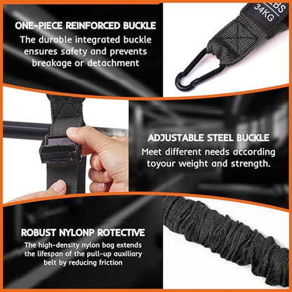 Resistance Bands Set for Pull Up Bar, Exercise Bands with Handles, Home Gym Workout Equipment, Pilates Fitness Resistance Bands, Lifting Straps for Pull Ups, Doorway Pull Up Bar Accessory