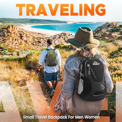 sunhiker Small Hiking Backpack Women Men 20L Lightweight Travel Backpack Daypack Casual Backpack For Cycling Outdoor Camping - color: Black