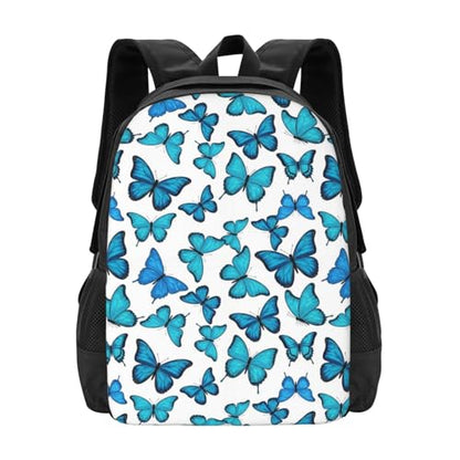 Breathable Outdoor Daypack Blue Butterfly Butterflies, Durable Anti Theft Travel Backpack Adjustable Strap Shoulder Bag for Hiking Camping City Walking - color: Design (1327)