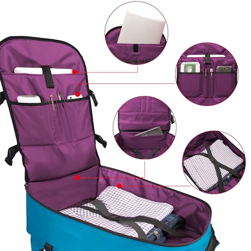 Travel Backpack 17L Lightweight Casual Small Carry-on Daypack 15-inch Laptop Notebook, Underseat Overnight Weekender, Blue - color: Blue
