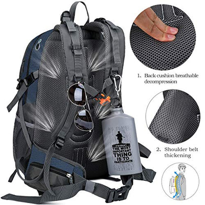 FENGDONG 40L Waterproof Lightweight Outdoor Daypack Hiking,Camping,Travel Backpack for Men Women Blue - color: A1-blue