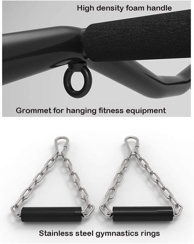 Wall Mounted Pull Up Bar Strength Training Pull-Up Bars Heavy Duty Chin Up Bar Wall Mount with Exercise Bands for Home Gym Indoor Outdoor,
