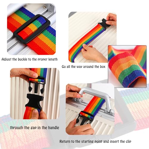 Luggage Straps for Suitcases,Adjustable Bungee Elastic Belt to Connect Two Suitcases,Backpack Trolley Reinforcement Strap，Packing Security Straps(4 Pack)