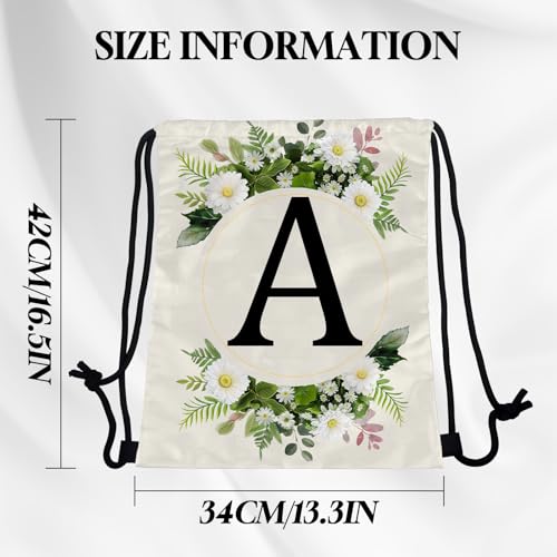 Initial Letter Drawstring Backpack String Sports Gym Bags Waterproof Sackpack Cute for Men Women Beach (13"×17") (Letter-A) - color: Letter---a