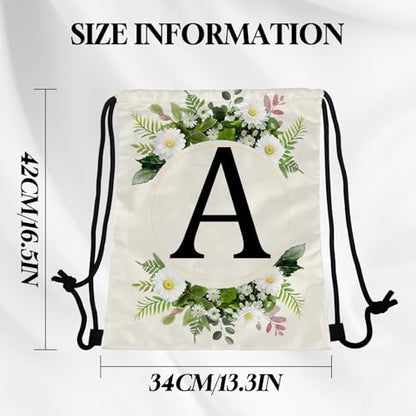 Initial Letter Drawstring Backpack String Sports Gym Bags Waterproof Sackpack Cute for Men Women Beach (13"×17") (Letter-A) - color: Letter---a