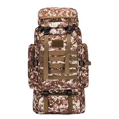 YFREAL 80L Hiking Camping Backpack,Hunting Backpack for Outdoor,Backpack Waterproof,Tactical Backpack for Men Women - color: Yellow