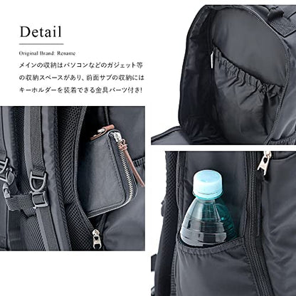 Rename Nylon Double Zip Backpack, Backpack, Men's, Simple, Black - color: Black