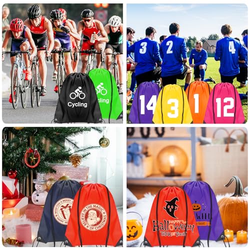 10Pack Drawstring Backpack,Lightweight Sports Gym Sack with 10 Color Options,Water-Resistant Cinch Backpack for Men Women, Fitness,Running,Outdoor Activities,Bulk Carry All String Bags