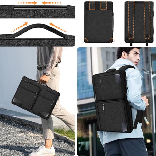 ZINZ 360 Protective Laptop Case 15" 15.6" 16" Sleeve, Water-Resistant Handbag with Straps Compatible with 16" MacBook Neo, MacBook Pro Air 16"/15", XPS 16" and Most 15" 15.6" 16" Notebooks,B01K02 - color: B01k02, size: 15"-16"