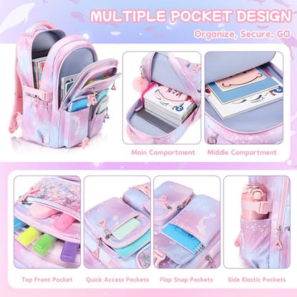 Girls Backpack,School Bag for Kids,Primary,Elementary,teen ages 6-15 Girls Bookbag,Students Kawaii Backpack Pink dolphin - color: Pink Dolphin