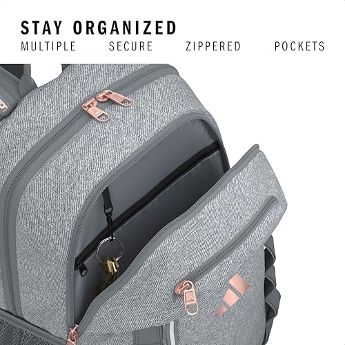 adidas Excelerator School Backpack 33L - color: Twill Grey/Grey/Rose Gold