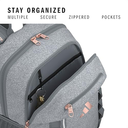 adidas Excelerator School Backpack 33L - color: Twill Grey/Grey/Rose Gold