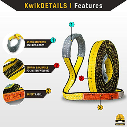 KwikSafety - Charlotte, NC - Mighty Sumo 1”x 20’ Poly Web Sling Lifting Strap Construction ASME OSHA / 3200lbs Vertical 2550lbs Choker 6400lbs Basket/Rigging Moving Towing Hoisting Gear - color: FLAT, size: 1"x20' | 3200 lbs