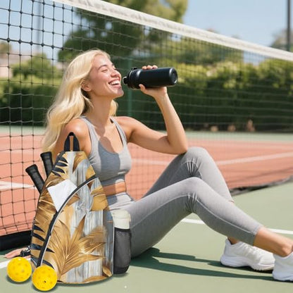 Pickleball Bag for Women Men Adjustable Crossbody Sling Backpack Hold Pickleball Paddle Water Bottle - color: Multicolor 20