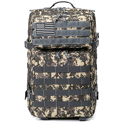 QT&QY 45L Military Tactical Backpacks Molle Army Assault Pack 3 Day Bug Out Bag Hiking Treeking Rucksack… - color: 2.3 Acu