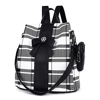 ZOCAI Backpack Purse for Women Fashion Backpack Purses PU Leather Daypacks Anti-Theft Shoulder Bag Satchel Purse - color: 7black/Black