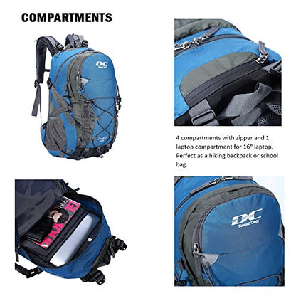 Diamond Candy Waterproof Hiking Backpack for Men and Women, Lightweight Day Pack for Travel Camping | Waterproof - color: Blue